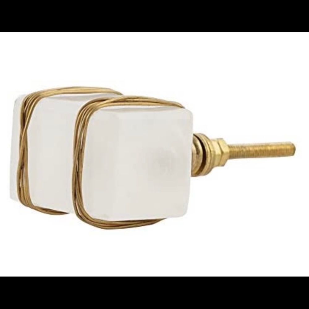 Stone and Brass Wire Knobs Drawer Pulls